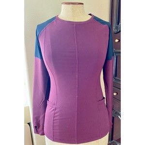 Senita Athletics Purple Black Long Sleeve Top Small
